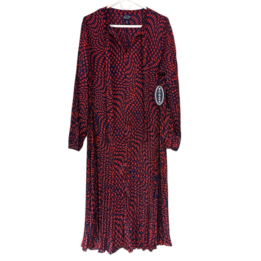 Scoop Blouson Sleeve Belted Midi Dress - Picture 3 of 7